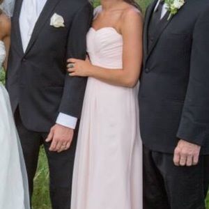 David’s Bridal bridesmaid dresses in soft petal